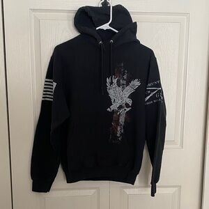 Grunt Style Black Hoodie with Eagle Graphic